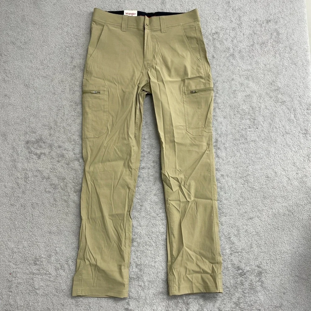 Wrangler Men's Size 32x32 Tan Tech Pants Regular Fit Cargo Style